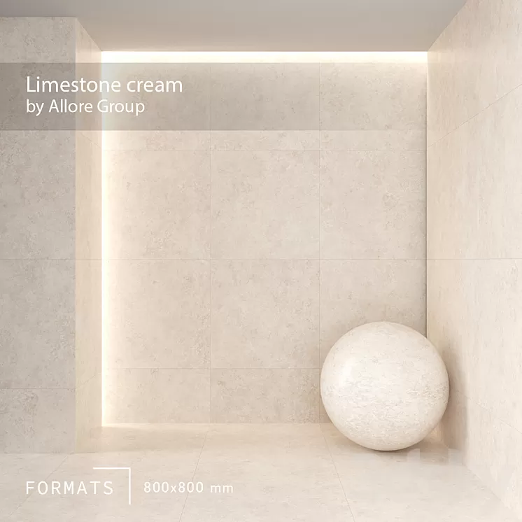 Limestone cream Floor/Wall Tile 3D Model Free