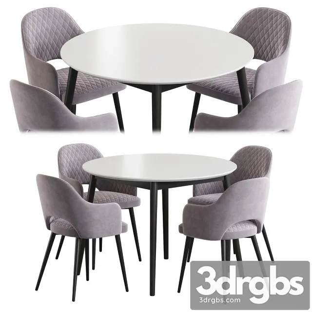 Linda Table Leman Chair Dining Set 3D Model Free