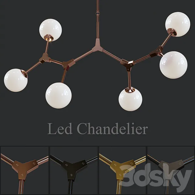 Lindsey Modern Luster G4 Led Chandelier 3D Model