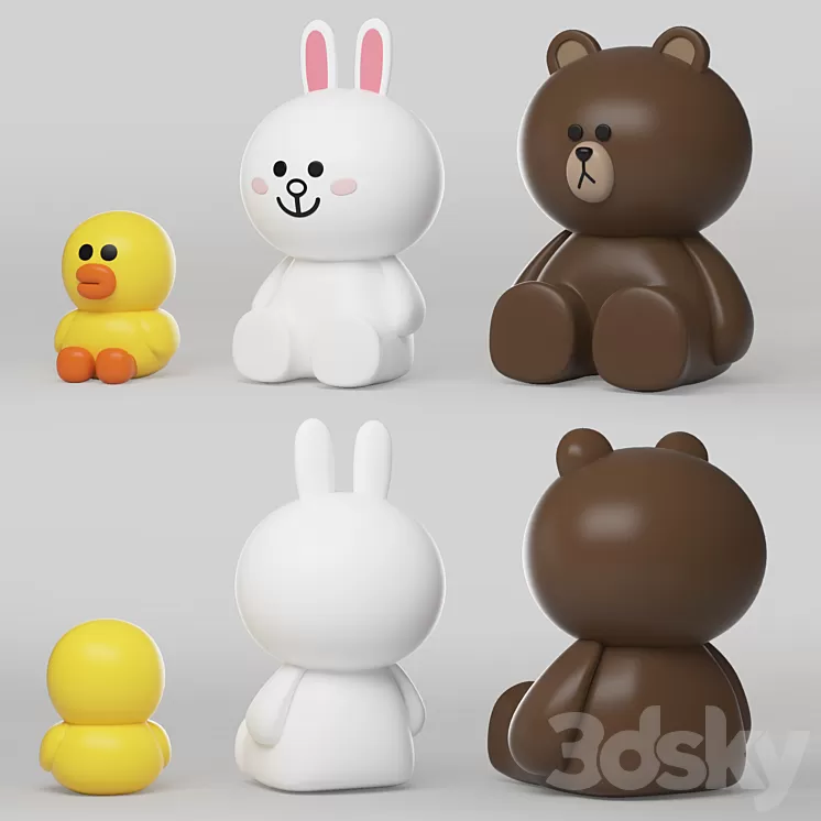 line friends character 3D Model