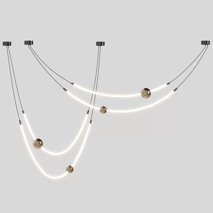 Line led Chandelier 3D Model