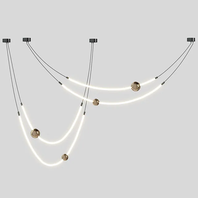 Line led Chandelier 3DModel