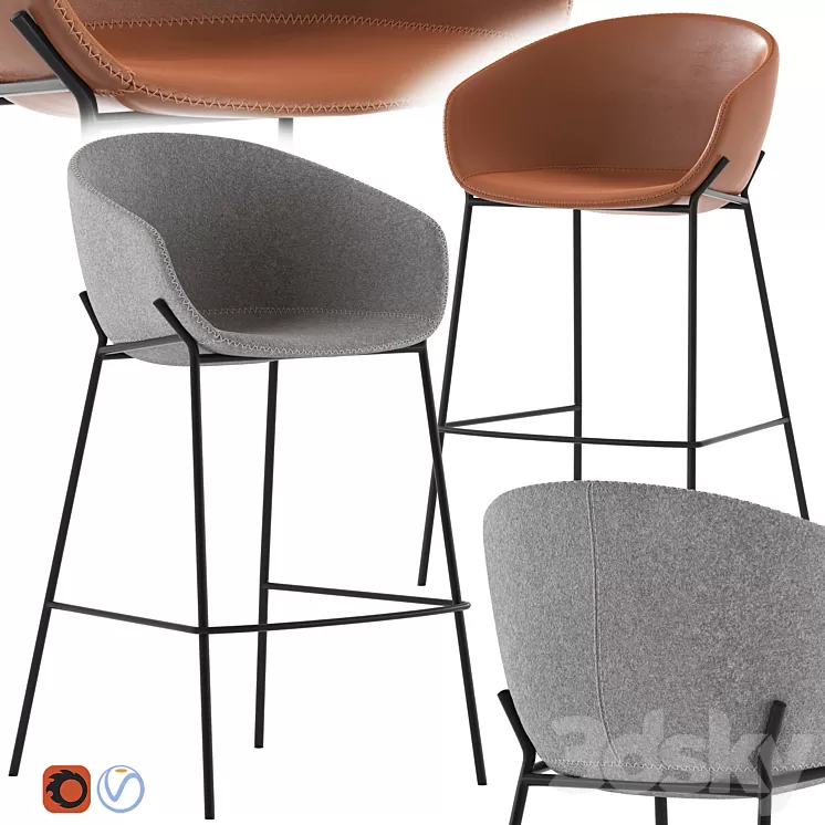 Linea Furniture Vanya Barstool 3D Model