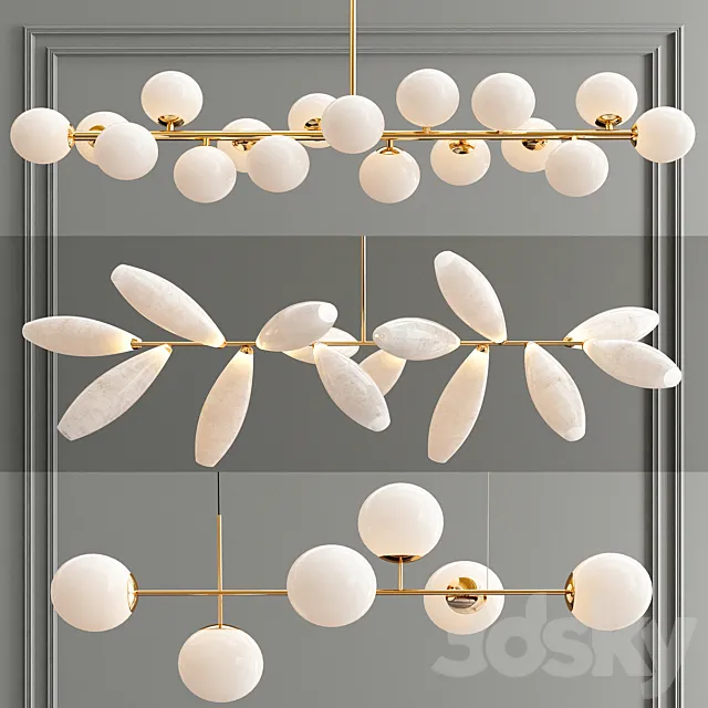 Linear Bubble Pendant – 3 type 3D Model