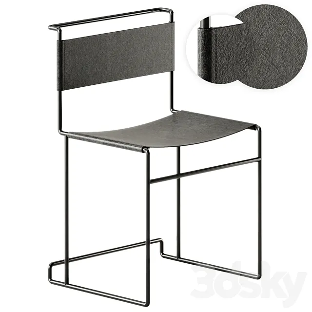 Linear Chair Vintage by Pipedesign 3D Model