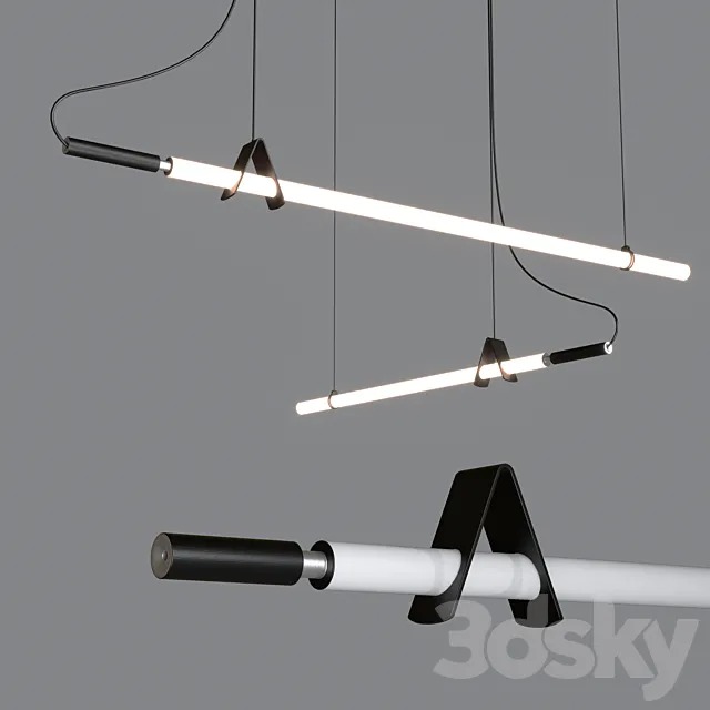 Linear minimalist style chandelier modern led strip light cafe bar lamp tube chandelier Free Download