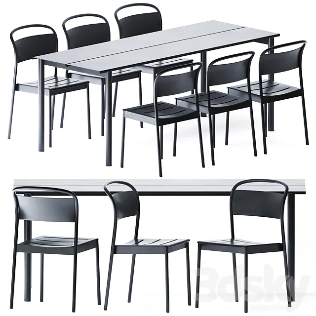 Linear Steel Table by Muuto 3D Model