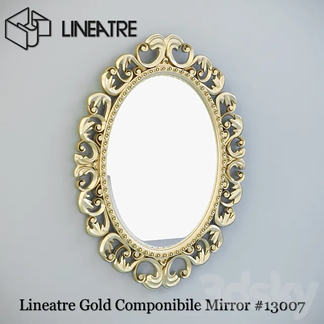 Lineatre Gold Componibile Mirror # 13007 3DModel