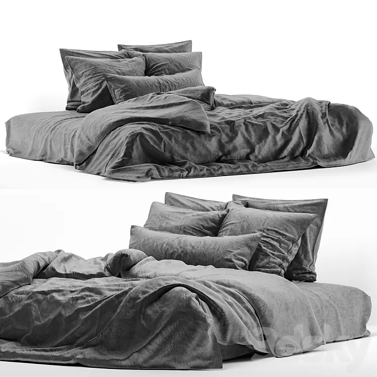 linen bedding 4 3D Model Free