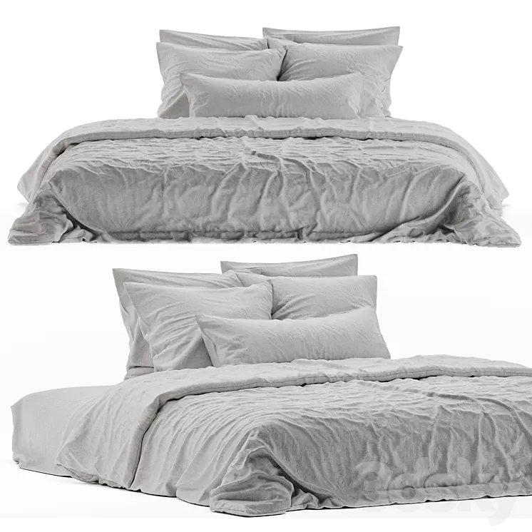 linen bedding 5 3D Model Free