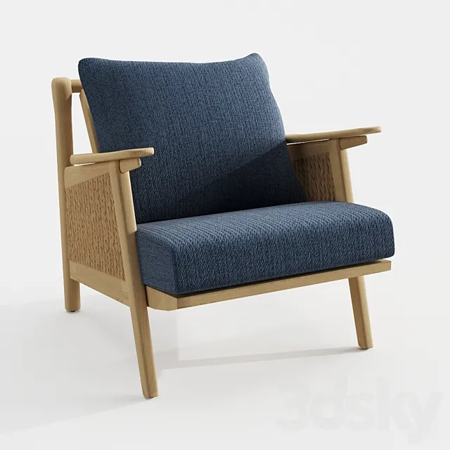 Linen Cane Chair 3DModel