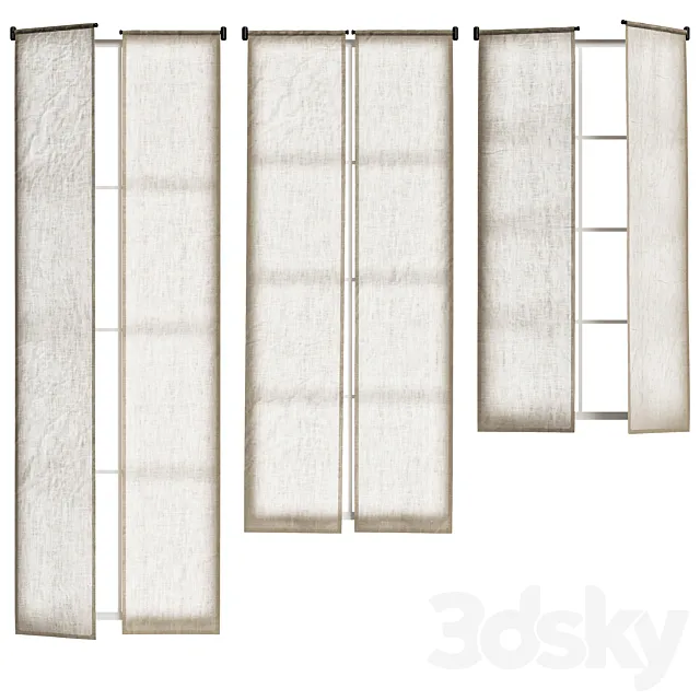 Linen curtains on cornice with swing arm Free Download