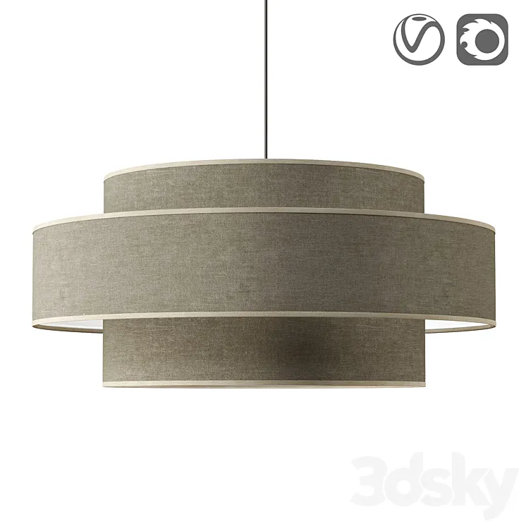 Linen lamp Souko 3D Model Free