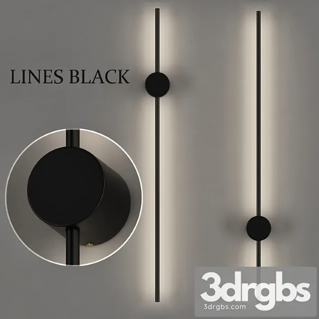 Lines black 3D Model Free