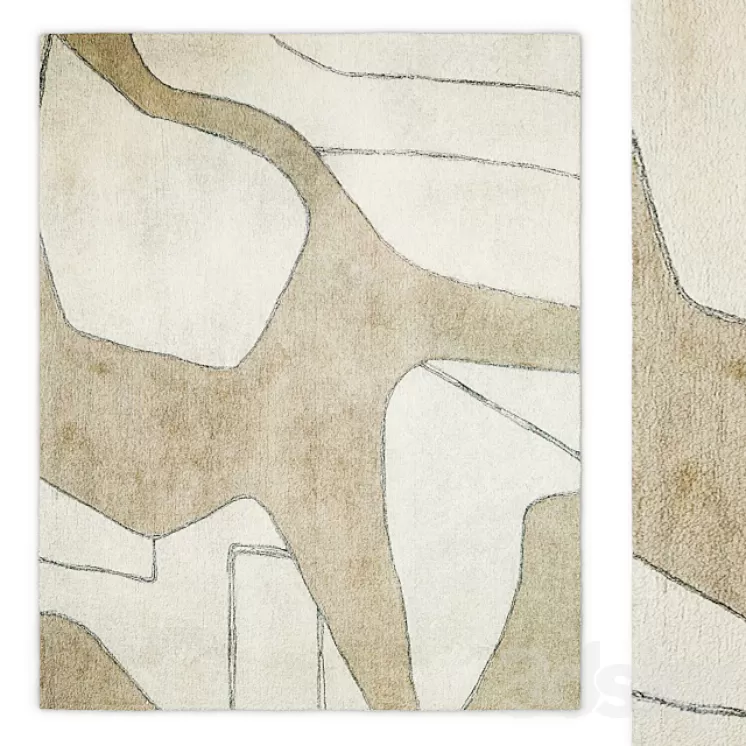 Lines II Fluide Rug by Toulemonde Bochart 3D Model