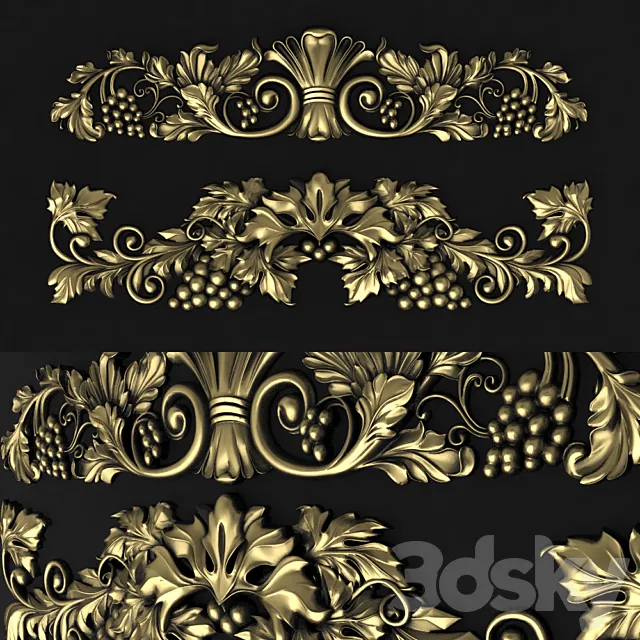 Lining of grapes 3D Model