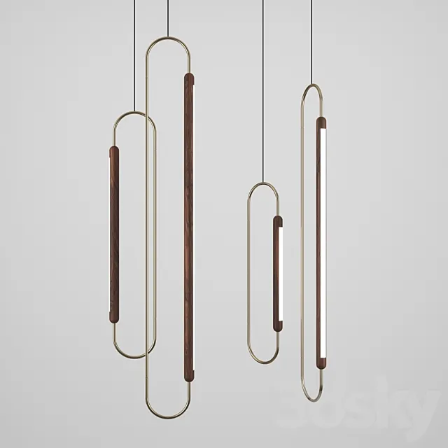 Link vertical pendant by Hollis + Morris 3D Model