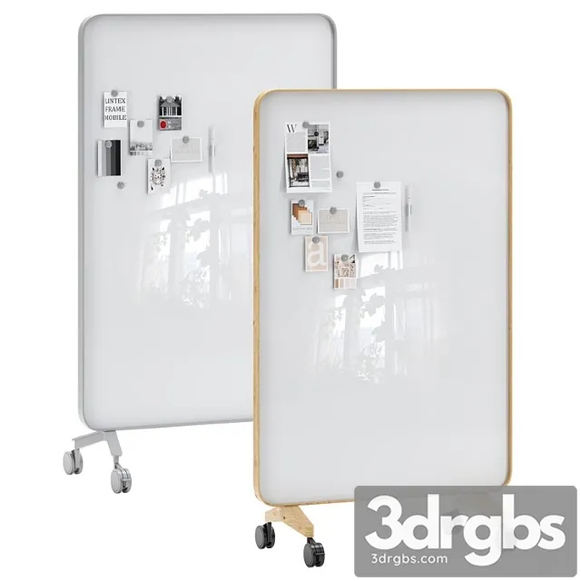 Lintex frame mobile double-sided glassboard with a bentwood frame 2 3D Model Free