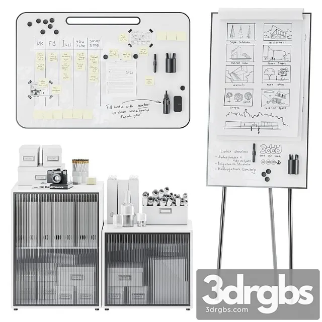 Lintex one whiteboards flipchart lintex note whiteboards 2 3D Model Download