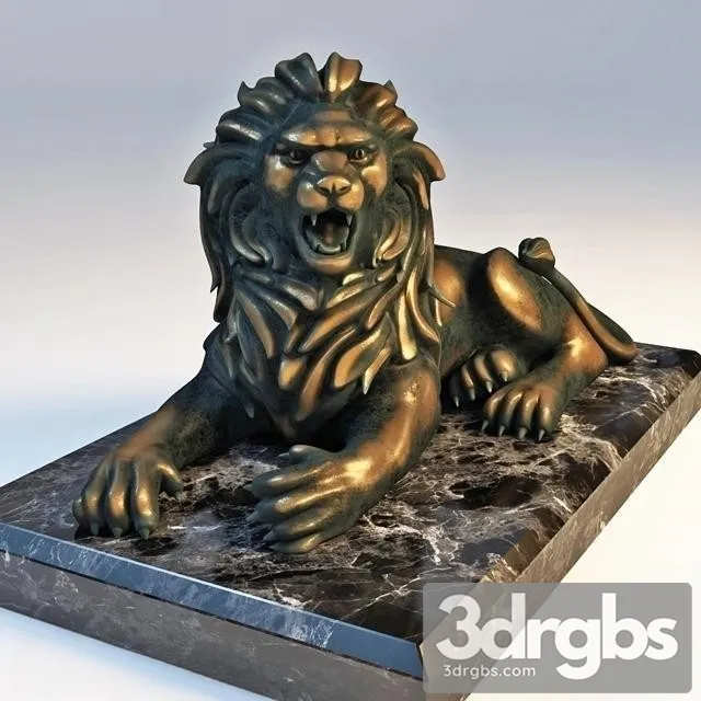 Lion 2 Sculpture 3D Model Free