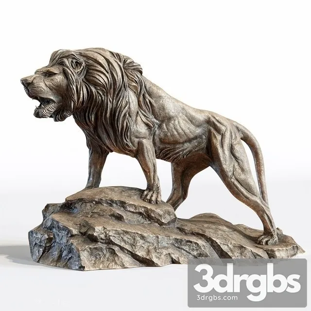 Lion Sculpture 04 3D Model Download