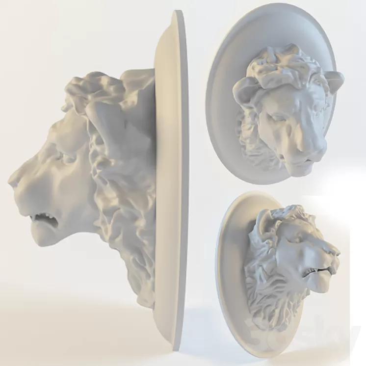 Lion sculpture 3D Model