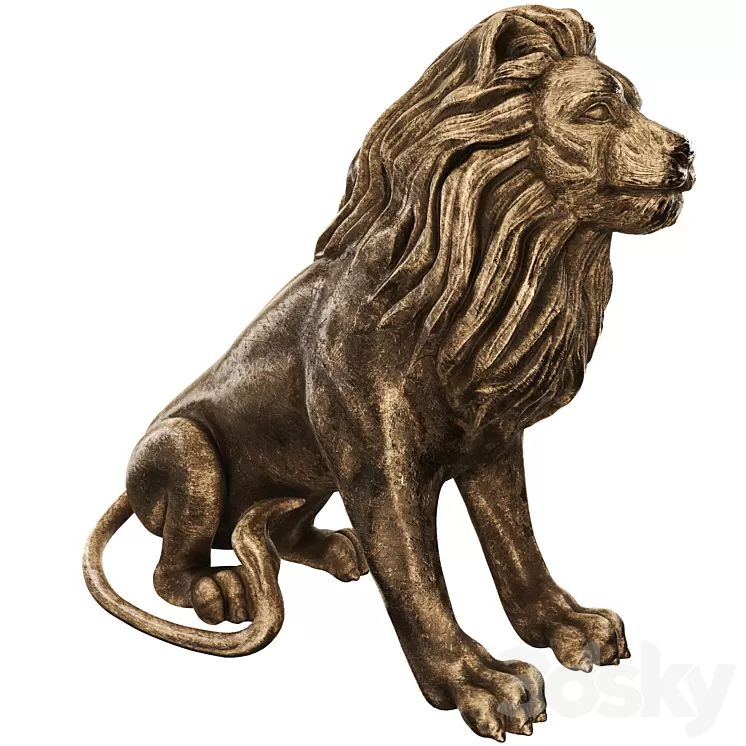 lion statue 3D Model Free Download