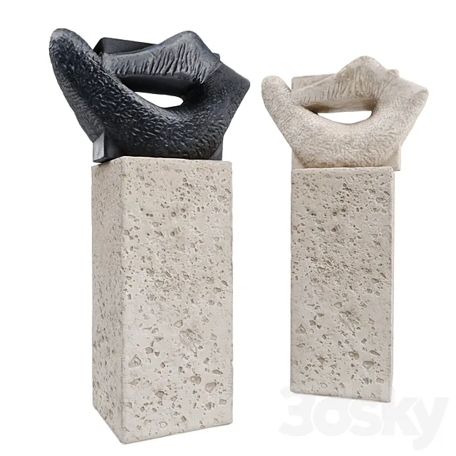 Lips cubist sculpture Free Download