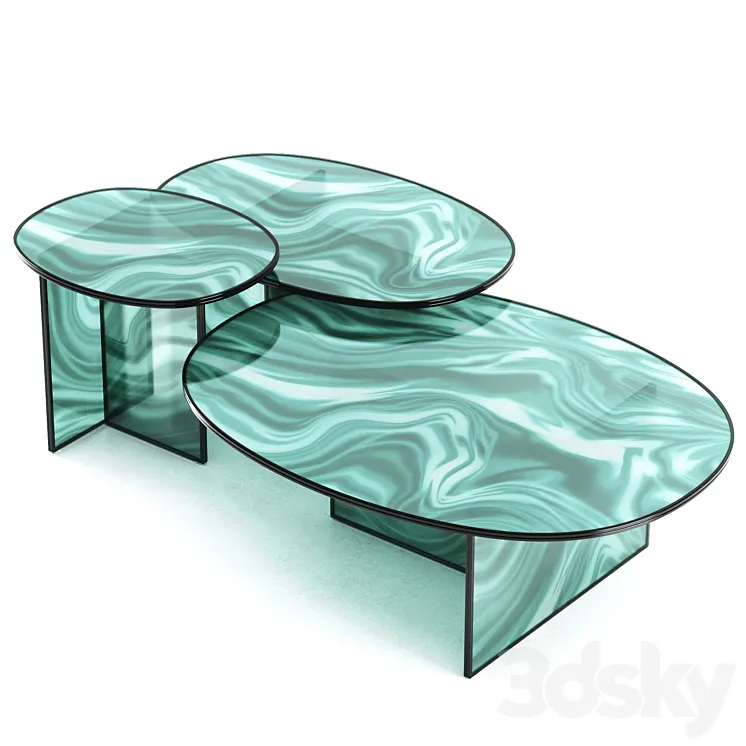 Liquefy Crystal Coffee Table by Glas Italia 3D Model Free