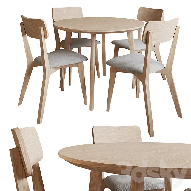 LISABO Ikea Table and chairs 3D Model