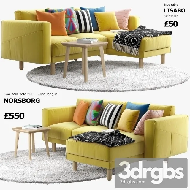 Lisabo Norsborg Ikea Sofa 03 3D Model Free