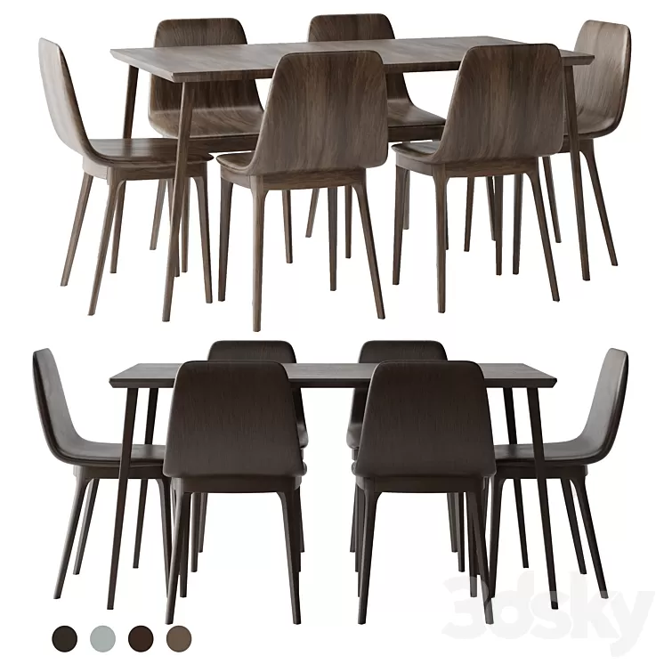 LISABO Table and ODGER Chair ikea 3D Model