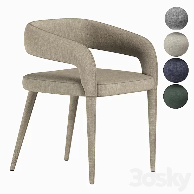 LISETTE GRAY DINING CHAIR CB2 3D Model