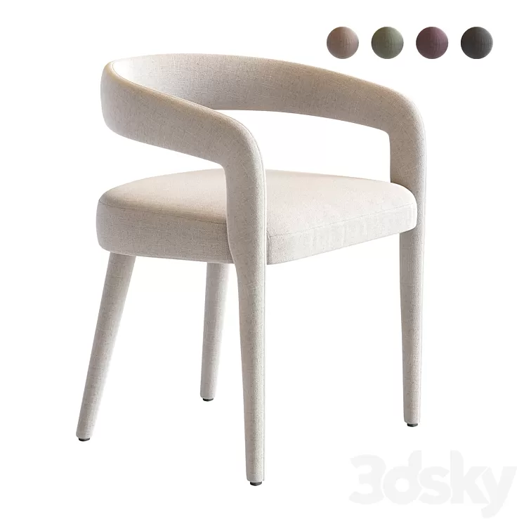 LISETTE WHITE DINING CHAIR 3D Model