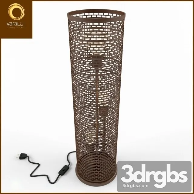 Lit Mesh Table Lamp Drum Shade 3D Model Free