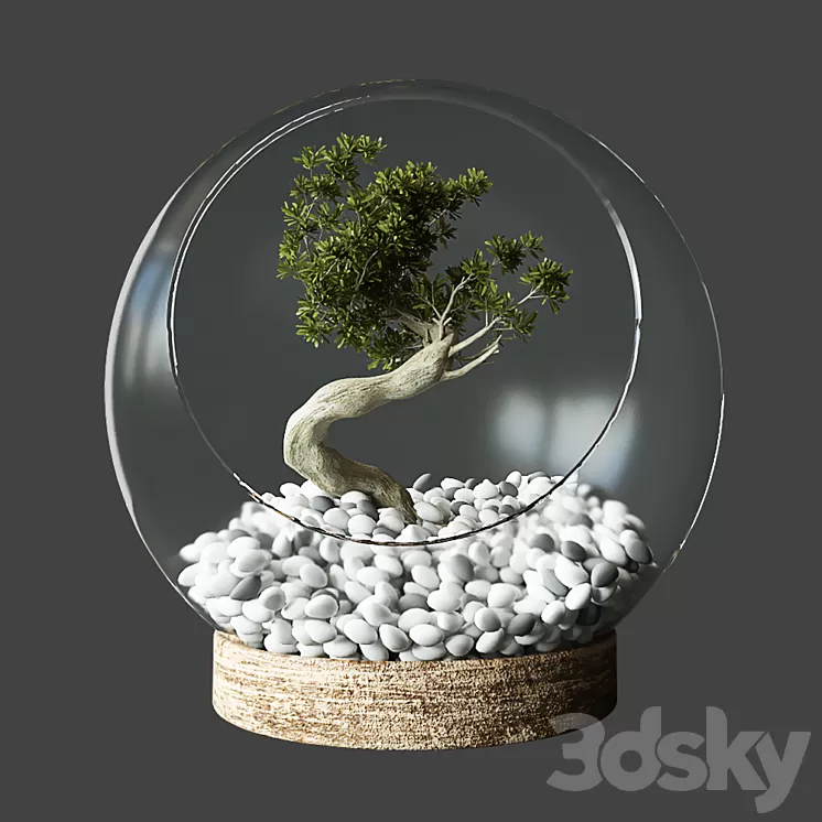 Little Tree In Glass Globe 3D Model