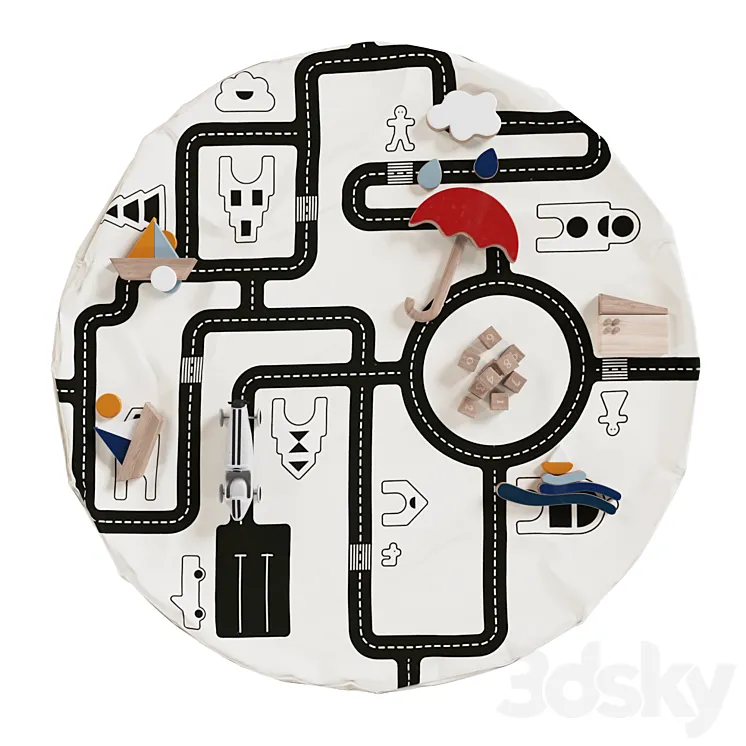 LITTLE VILLAGE BABY PLAY MAT by ooh-noo 3D Model Free