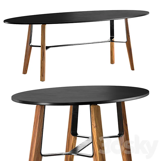 Liu CT oval Coffee Table 3DModel