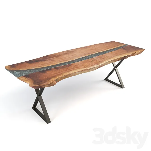 Live Edge River Table 3D Model