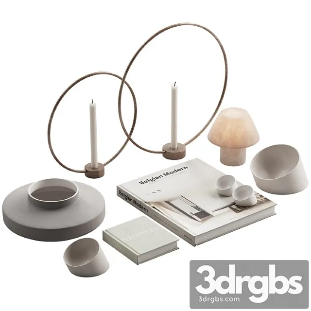 Living Decor Set Minimum Neutral Pack 01 3D Model Free