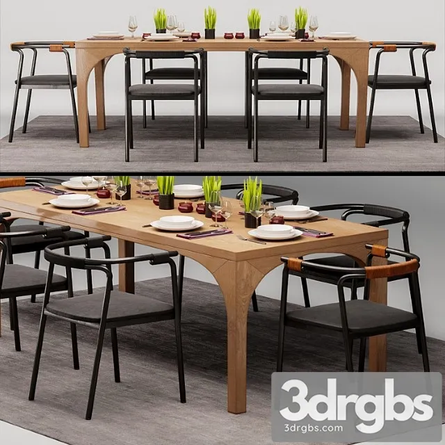 Living divani dining group 2 3D Model Free