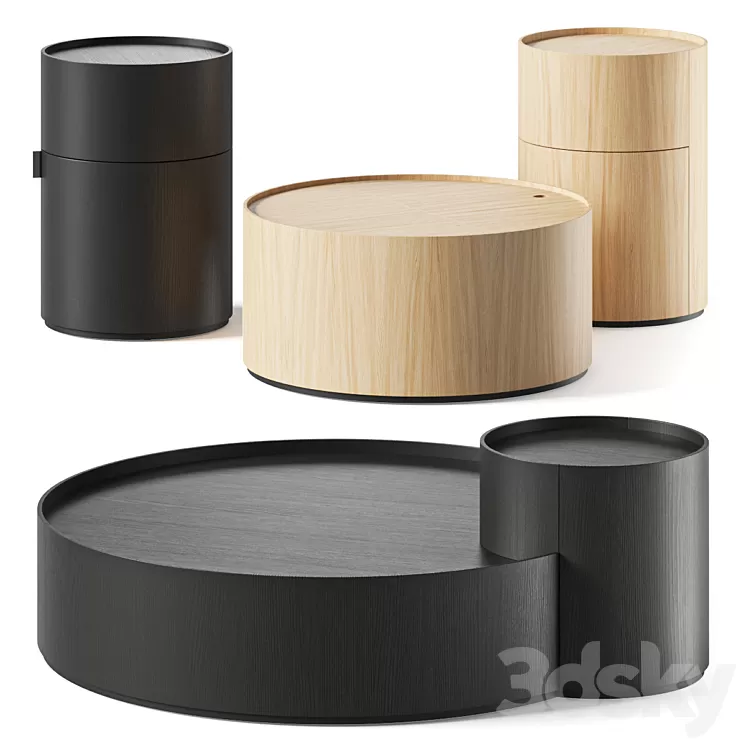 Living Divani Moon Coffee & Side Tables 3D Model Free