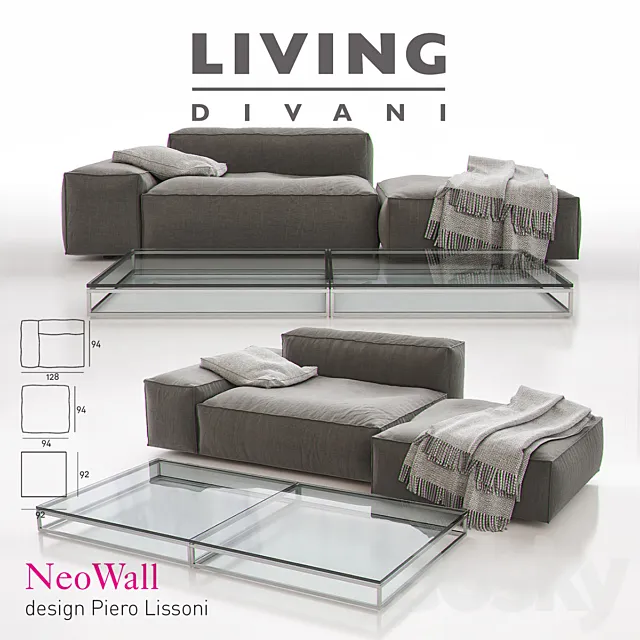 LIVING DIVANI - NEOWALL Sofa Composition II 3DModel