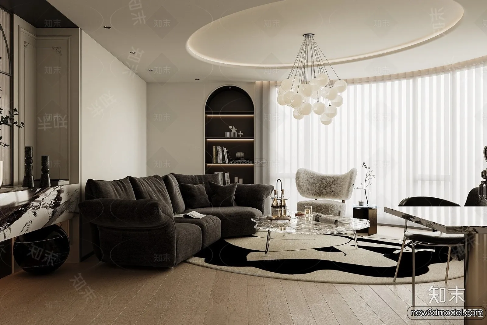 Living Room - 3D Interior Scene - French Style - 018