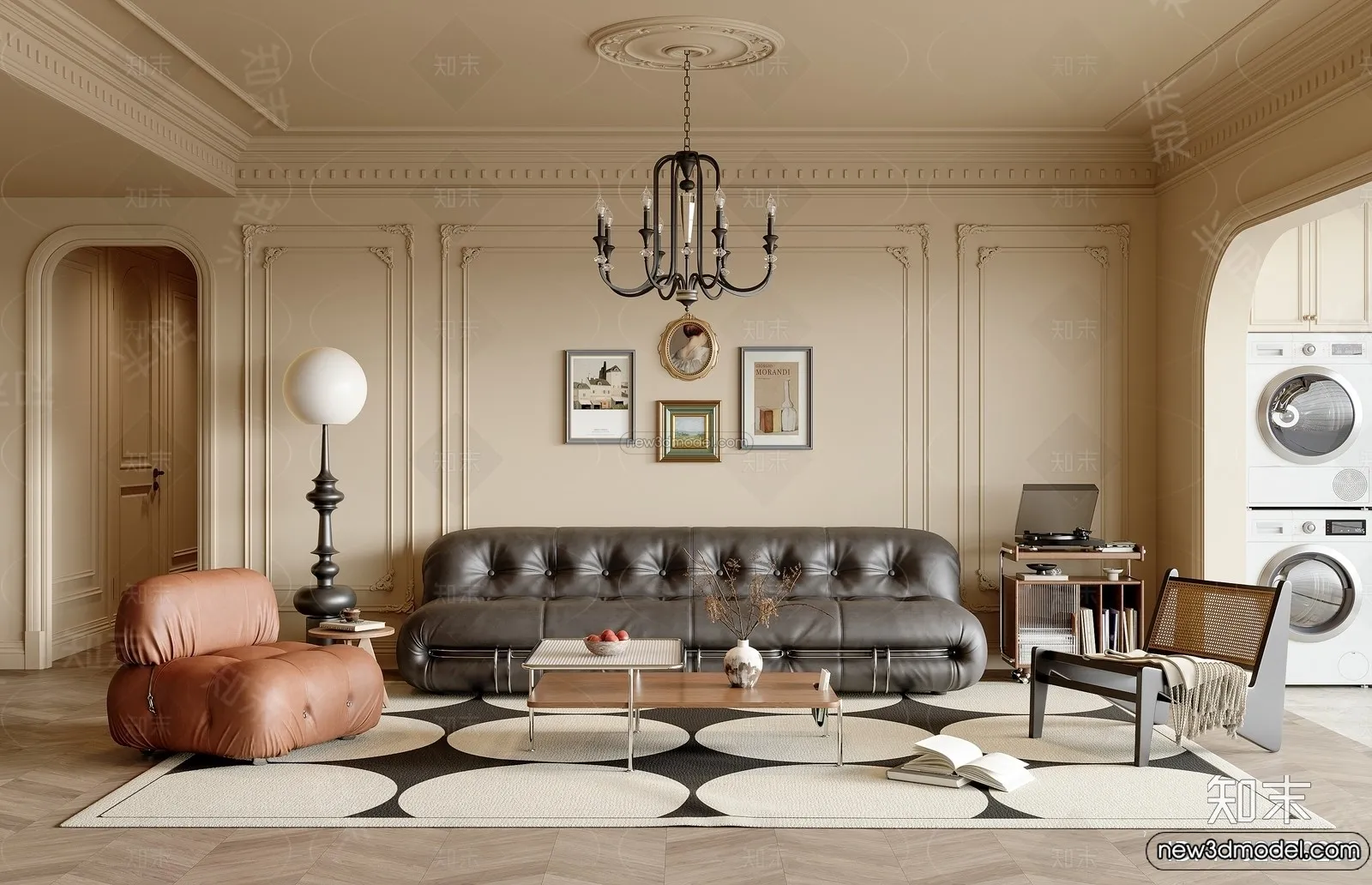 Living Room - 3D Interior Scene - French Style - 019