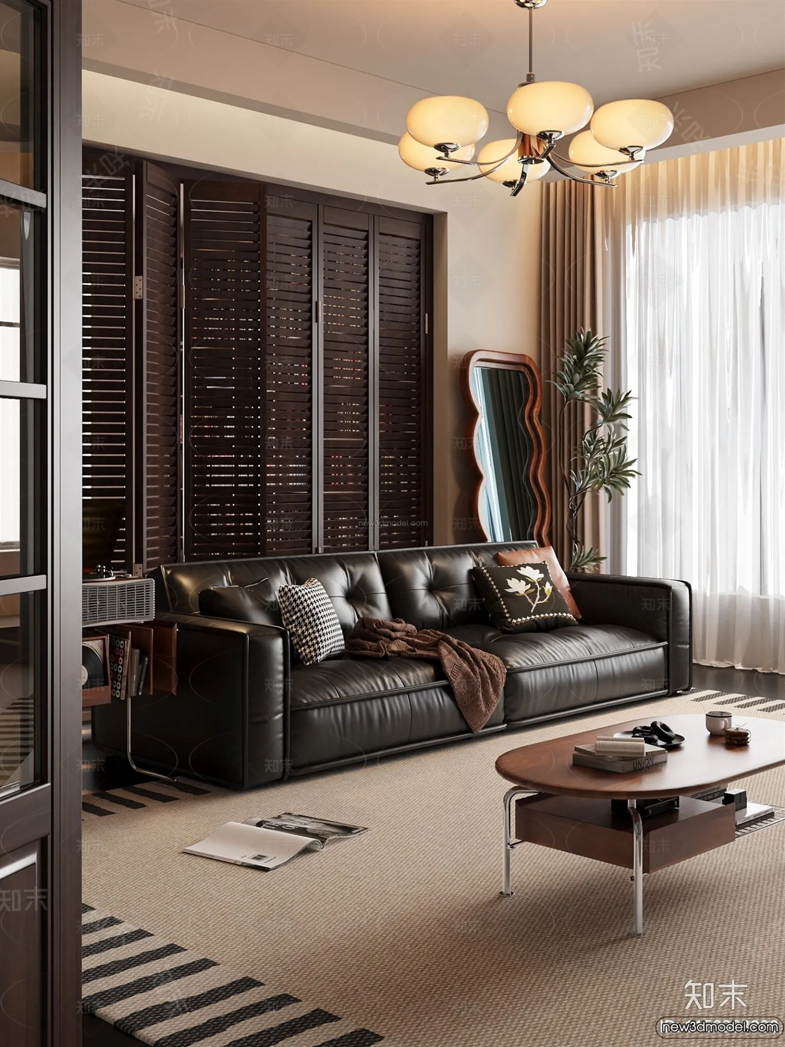 Living Room - 3D Interior Scene - French Style - 050