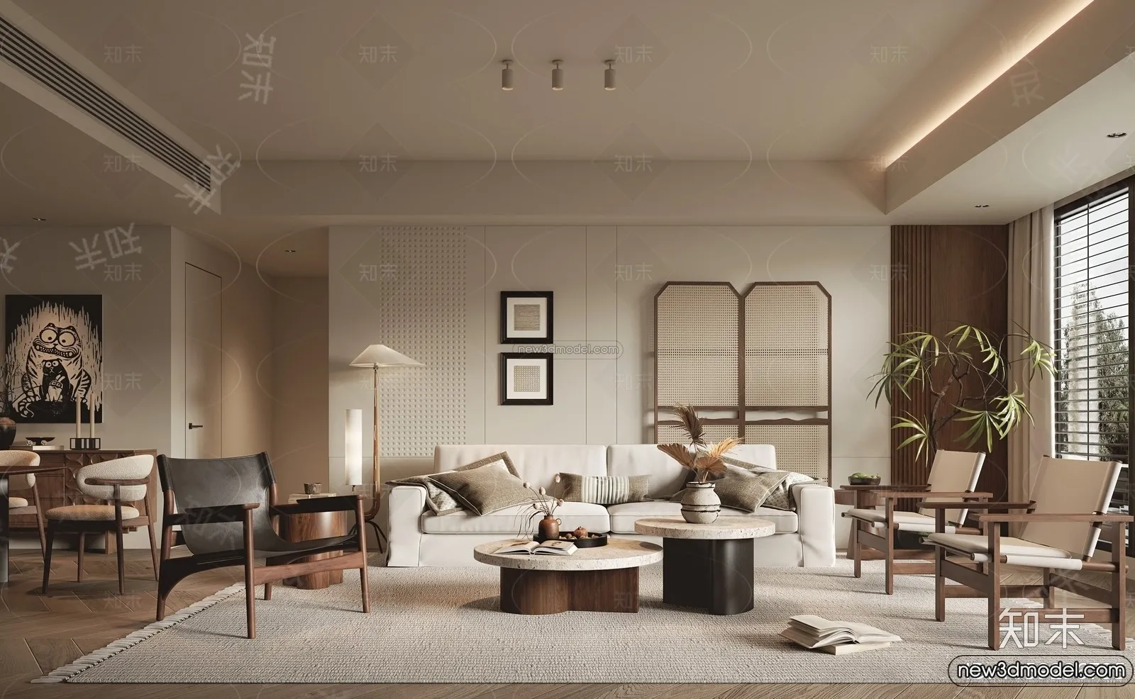 Living Room - 3D Interior Scene - French Style - 053