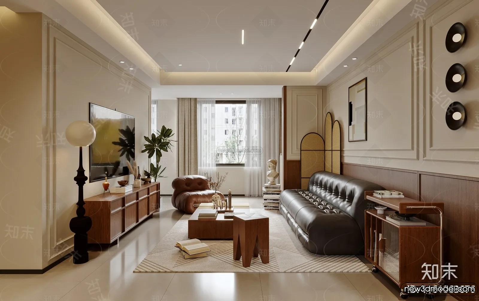 Living Room - 3D Interior Scene - French Style - 060