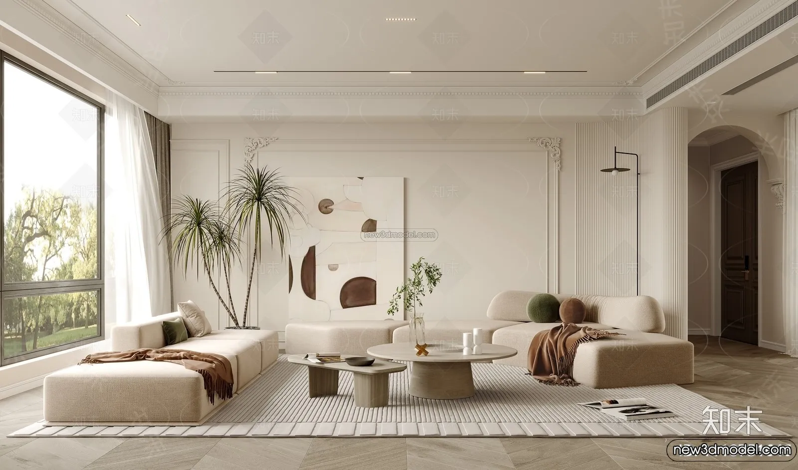 Living Room - 3D Interior Scene - French Style - 073