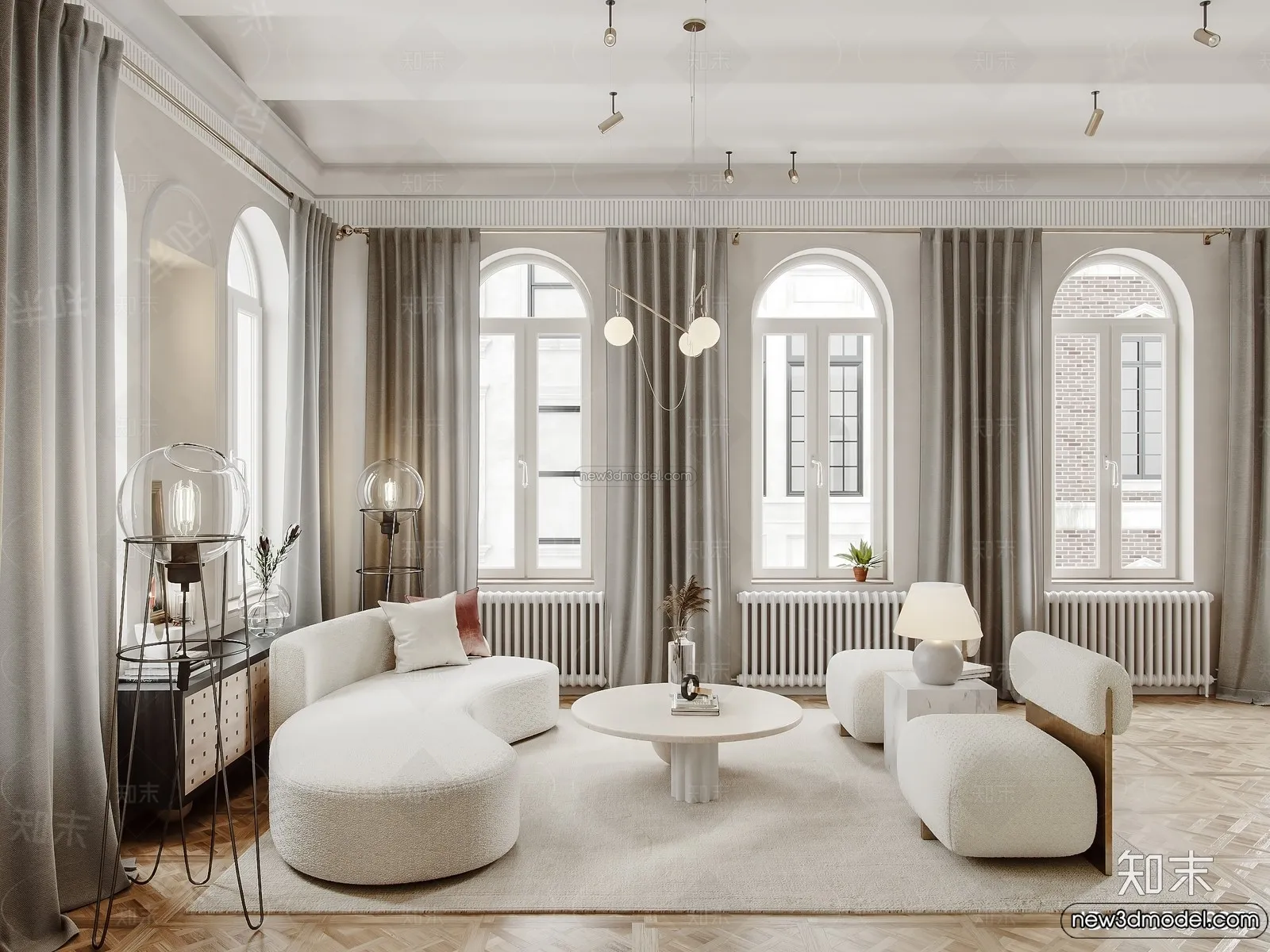 Living Room - 3D Interior Scene - French Style - 080